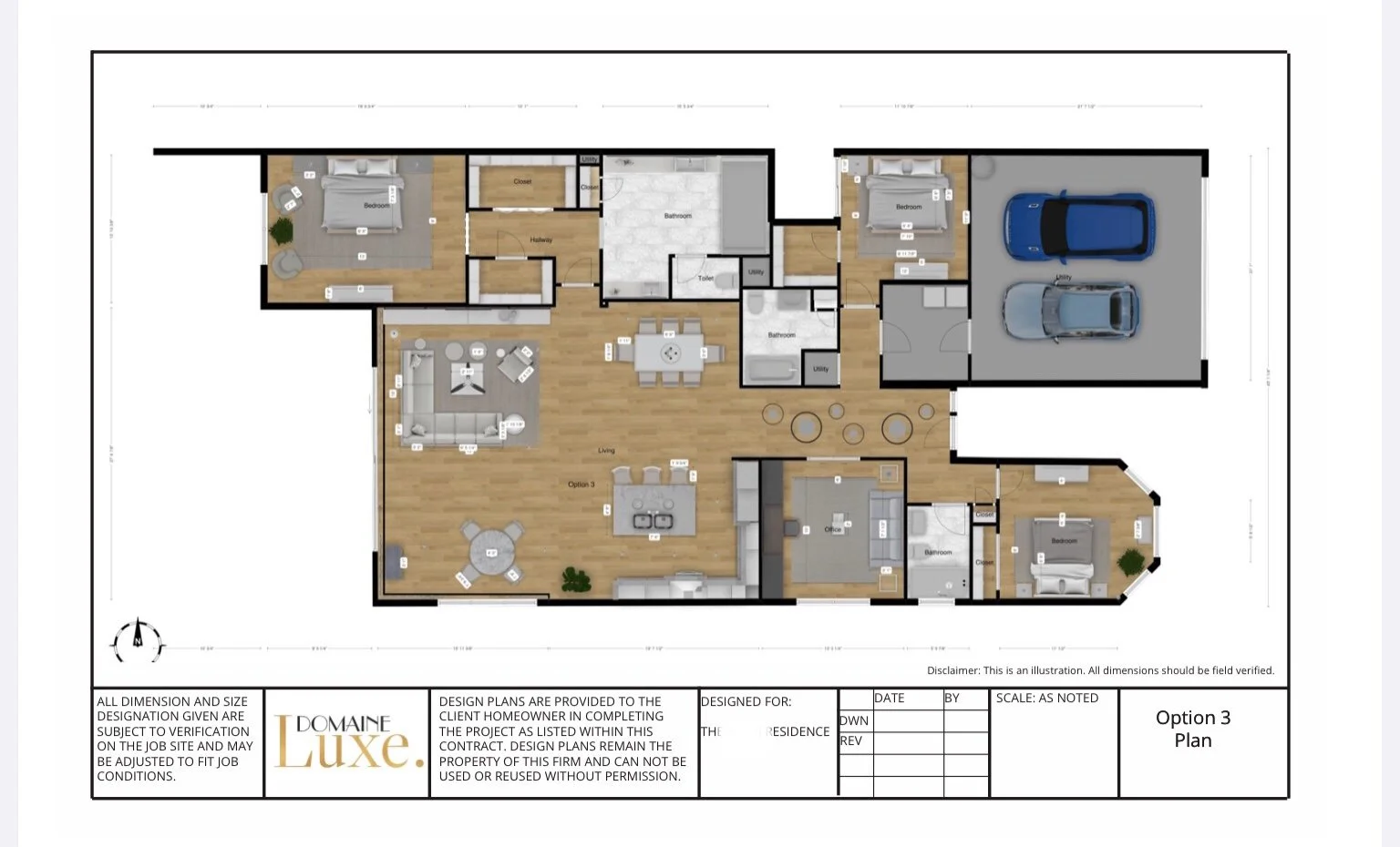 A floorplan for a single family home in Delray Beach.