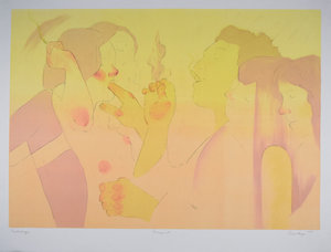 Destructive Desire $55 Monotype on BFK with colored pencil 22" x 30" 2016