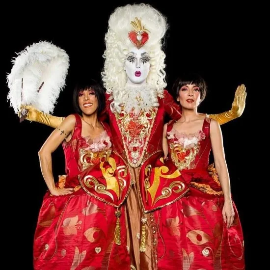 Prince Poppycock, Lux LaCroix and Diamondback Annie in the "Three Person Dress"