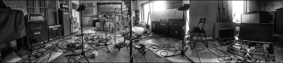 Fibes Drums / Trace + Orange + Vox Bass Wall / Mesa + JCM + Orange Guitar Wall