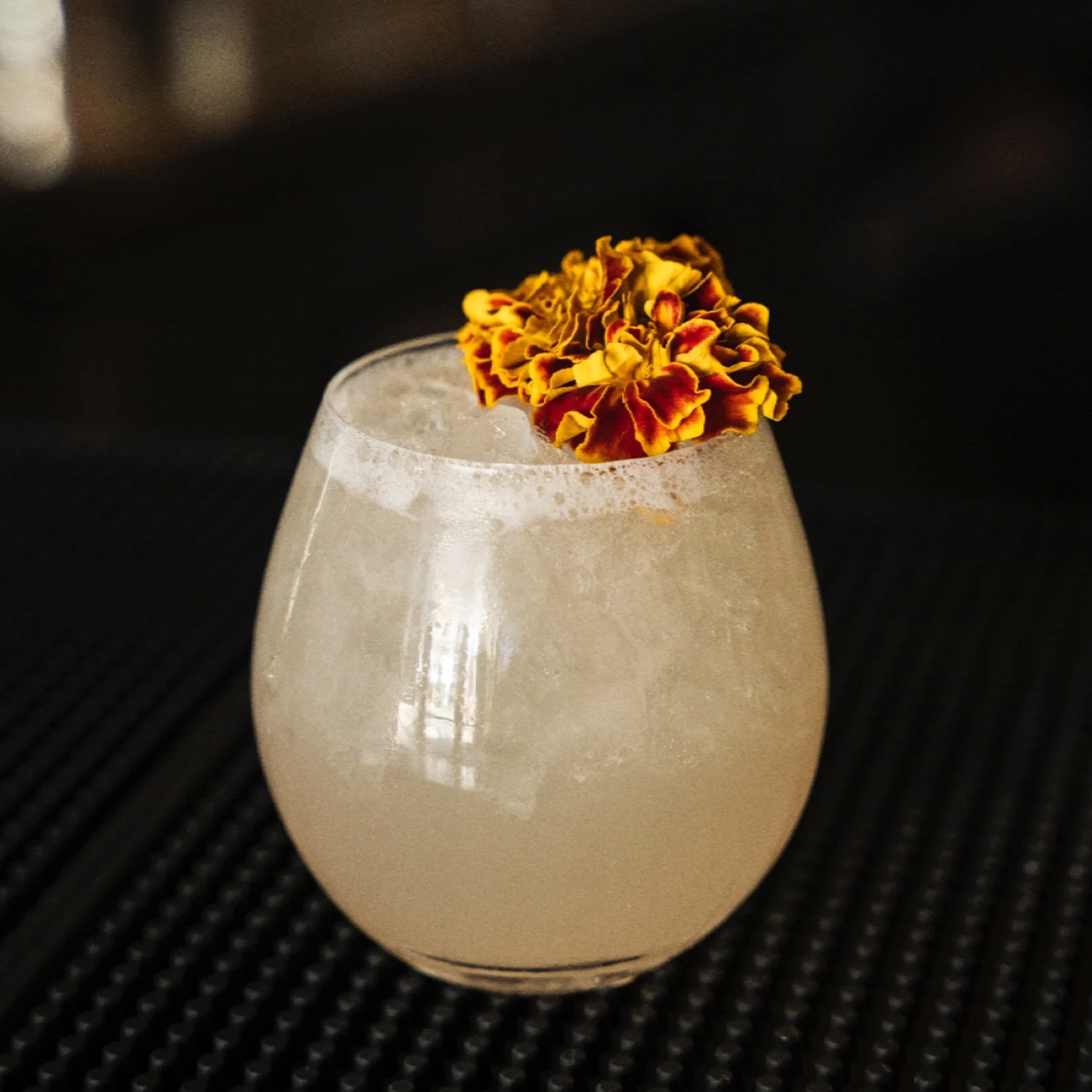 One of our famous specialty cocktails &mdash; Roku Rose, made with Suntory Roku Gin.