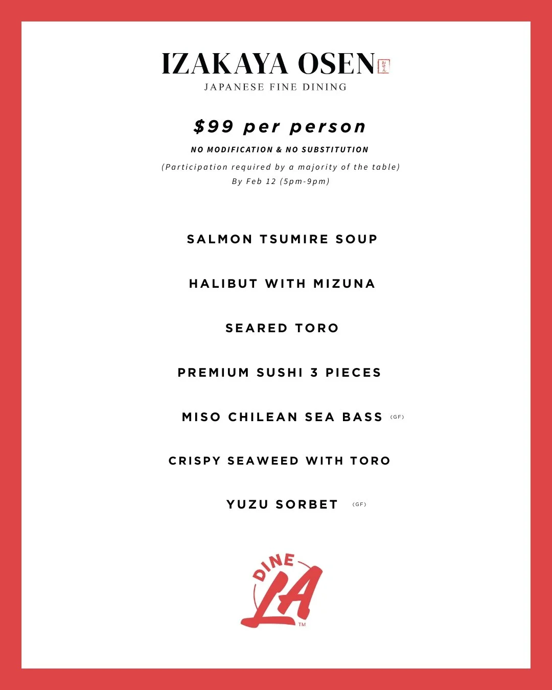 We are extending our @DineLA Menu until (2/12) #DineLAExtended