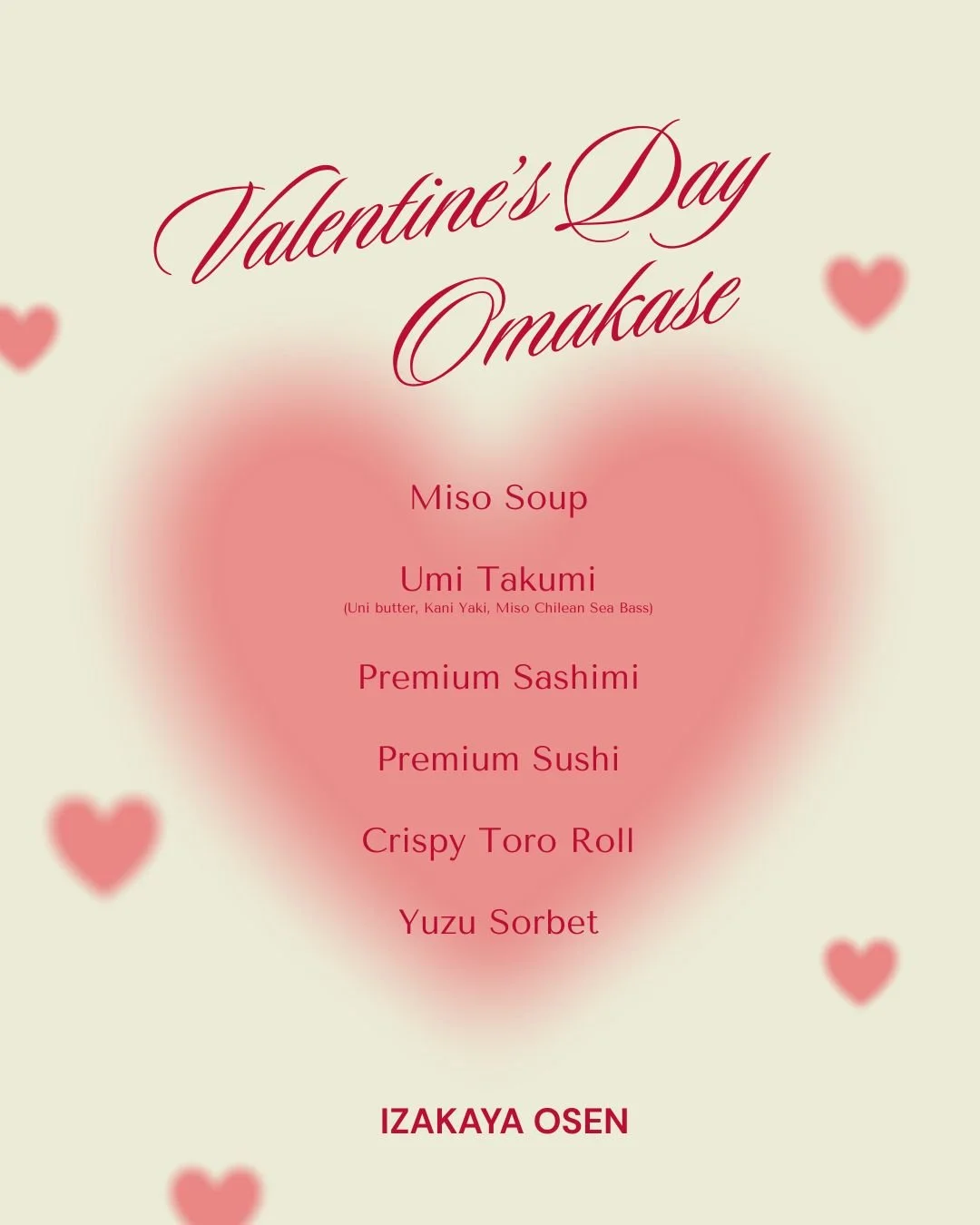 Amazing Valentine&rsquo;s Course Menu at Izakaya Osen Silver Lake
Come enjoy an unforgettable night.
