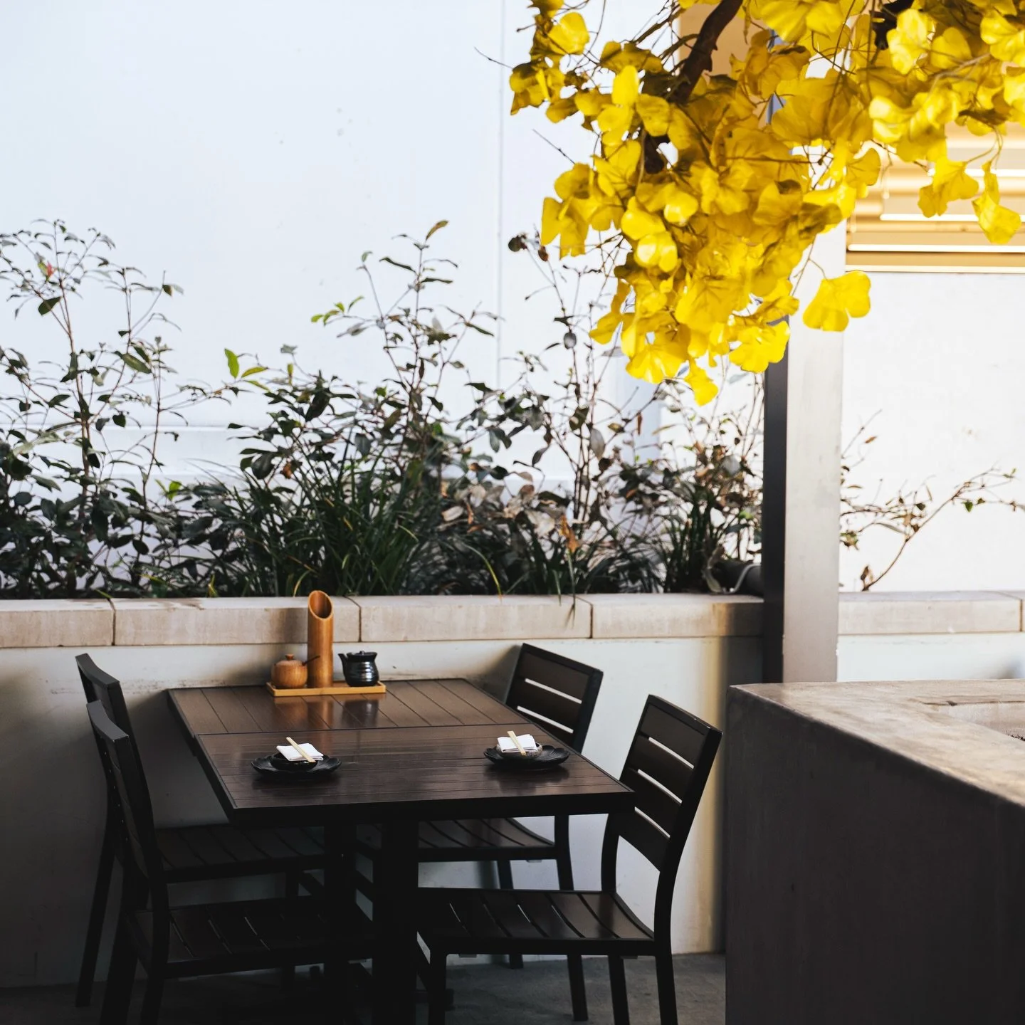Step onto our patio and discover a serene escape where every detail is curated for a refined dining experience 🥢🍶 Soft lighting, tasteful design, and the gentle evening breeze set the stage for savoring artfully crafted dishes and premium sake.

Fi