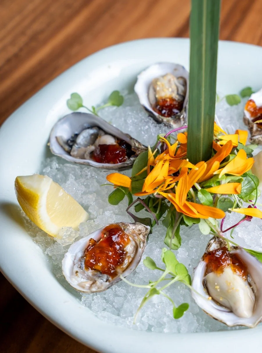 Fresh oysters served by the half dozen or dozen, topped with ponzu jelly, chopped shiso, scallions, and a touch of yuzu powder for a bright citrus finish. 🦪✨