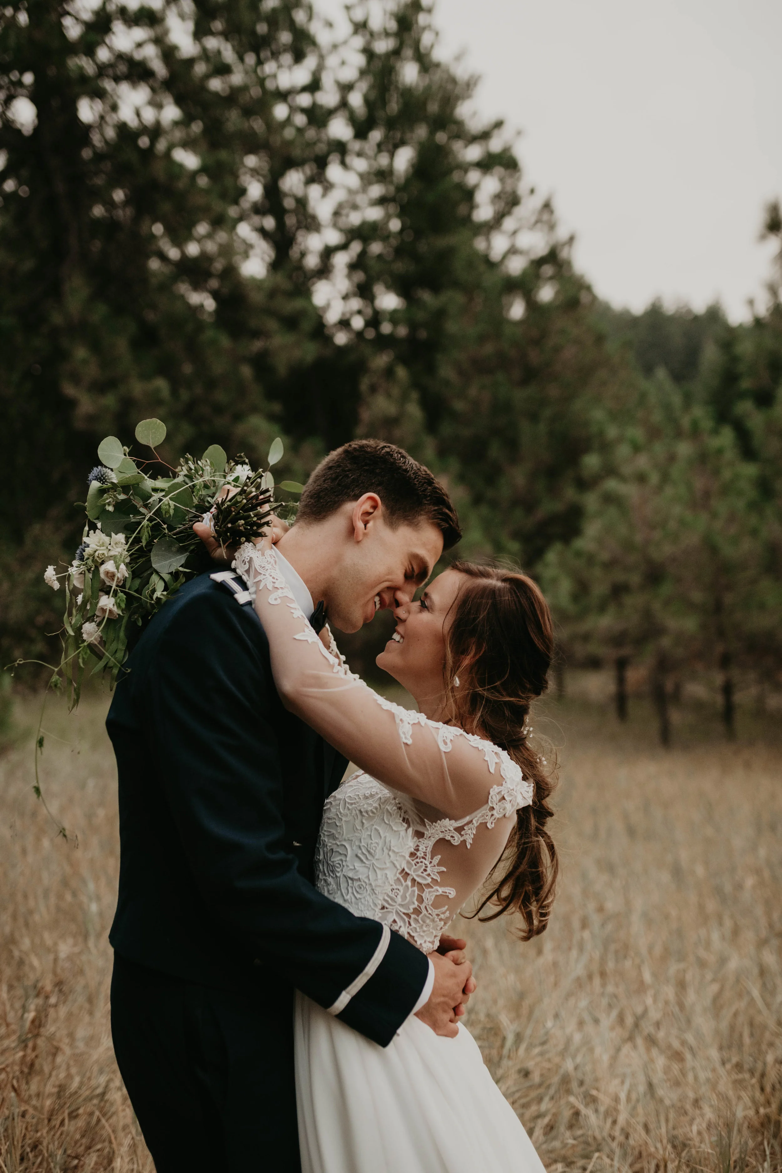 Jocelyn and David Wedding in the Idaho Hills