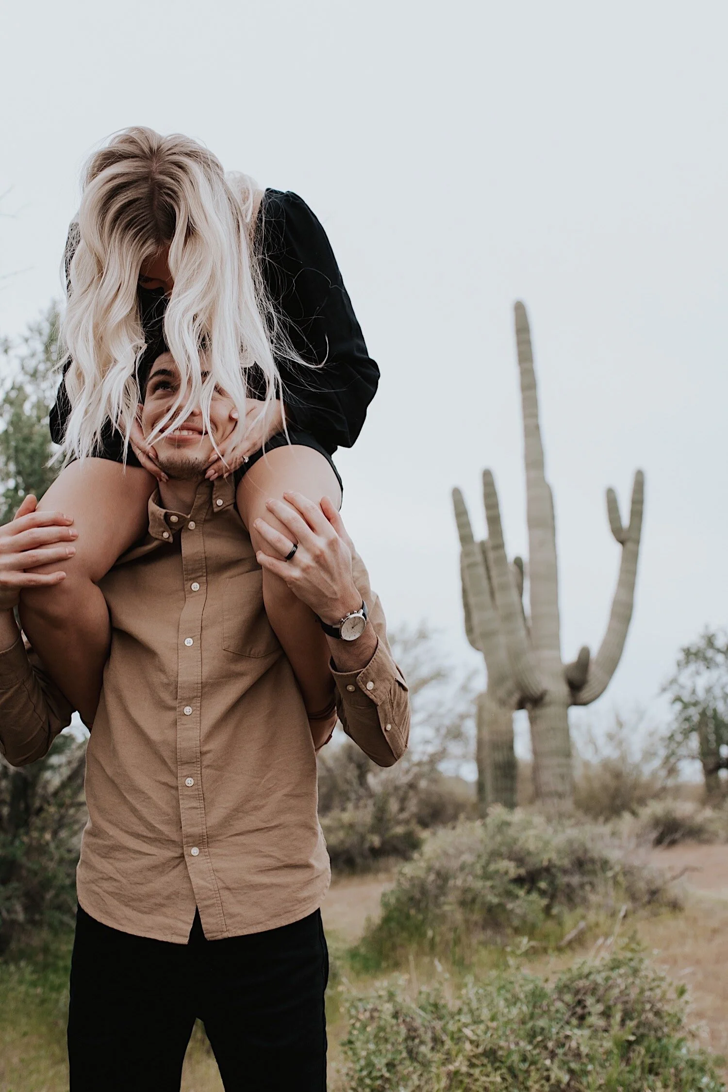 Cloudy Desert Couples Session | Arizona Wedding Photographer