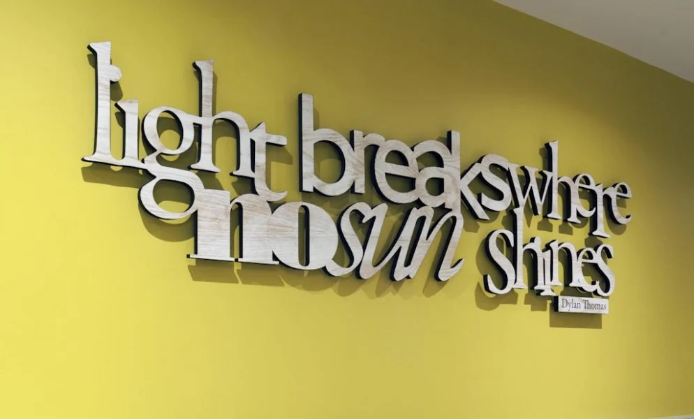 Glowforge Pro - Large Reception Area Connected Word 3D Sign