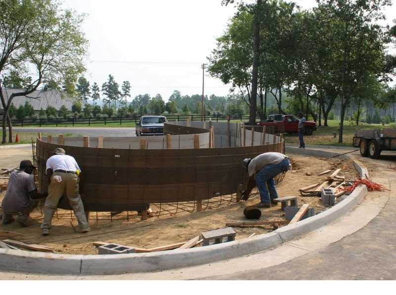 Entry Water Feature Construction Pic