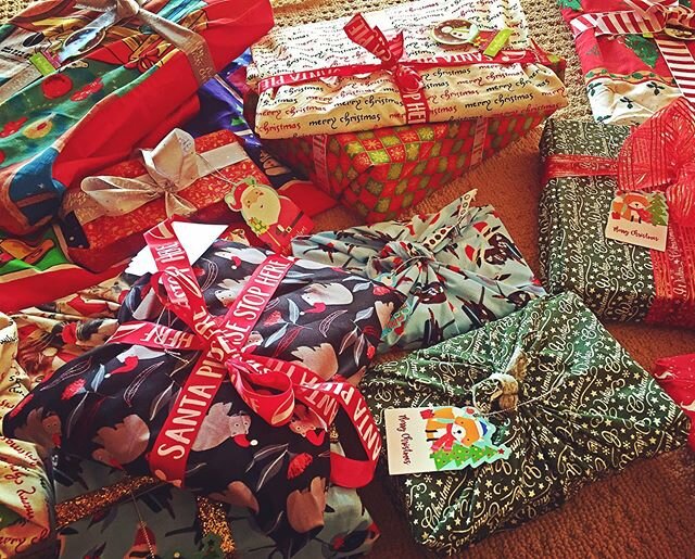 And so the Christmas furoshiki begins! #fabricgiftwrapping #furoshiki .
.
#howellsabout #christmas #fabric #furoshikiwrap #reuse #recycle #eco #nowaste #wastefreechristmas