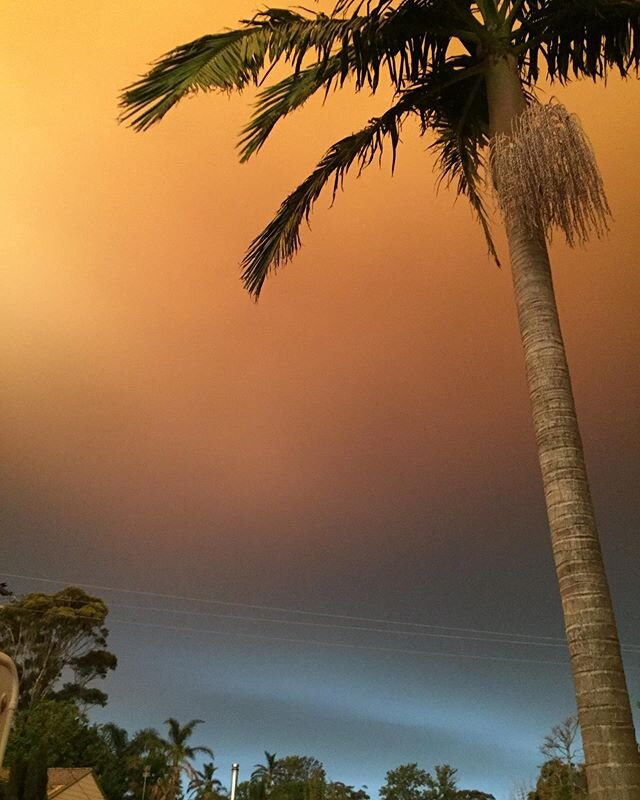 Not the kind of holiday sunset pic I wanted to be taking. 🔥 😔 .
.
#howellsabout #fire #bushfires #australia #summer #unprecedented #sunset #bushfire #hot #heatwave #catastrophic #firedanger