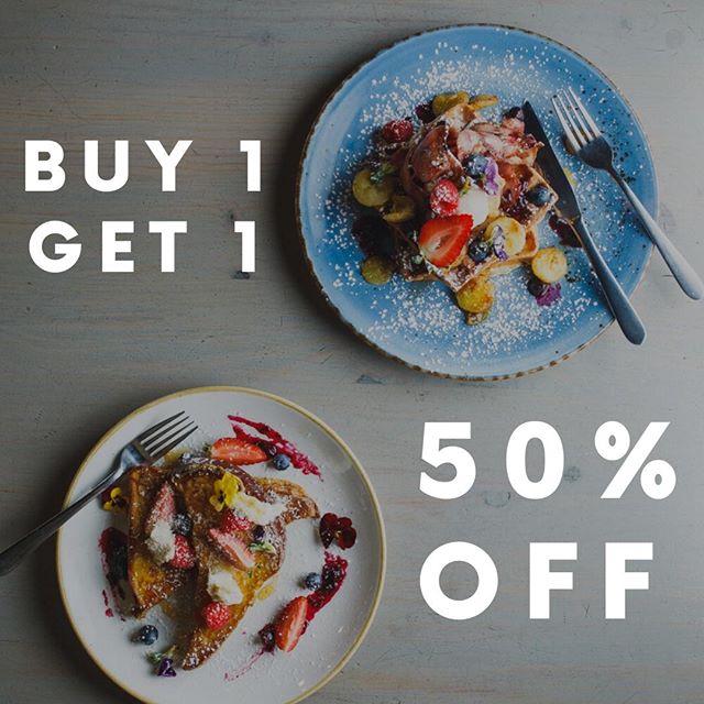 Looks like today's breakfast date is at Sportivo! Simply order one main and the second is 50% off 😊