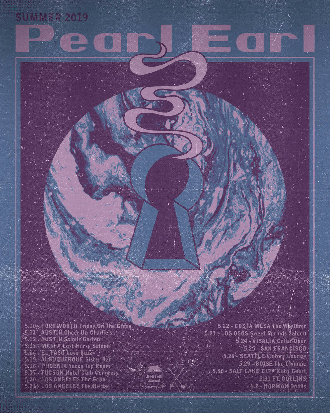 Pearl Earl West Coast Tour 2019 - May 10- June 2 - Poster by: Nikki Pickle