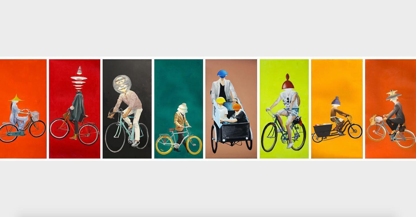 Art lovers and bikers, I found the rest of the biking buddies! 🚴🚴&zwj;♀️

Individual #originalartwork  from thIS series is for sale for a limited time! 

BY next Friday, 07/09/2021 the plan is for them to be matted and framed together. Then, it may