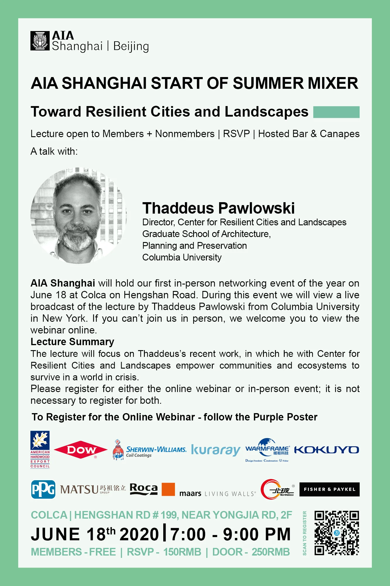 Our First In-Person Social of 2020 + Online Lecture | June 18