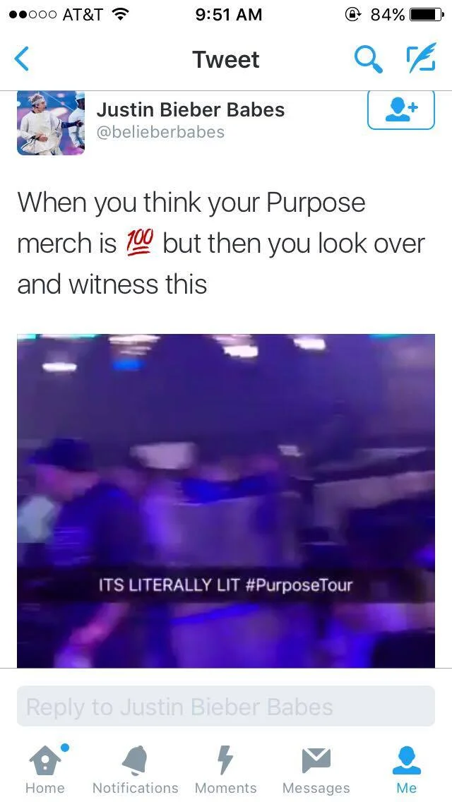 Justin Bieber Twitter Post