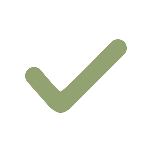 Green checkmark inside a white circle on a black background