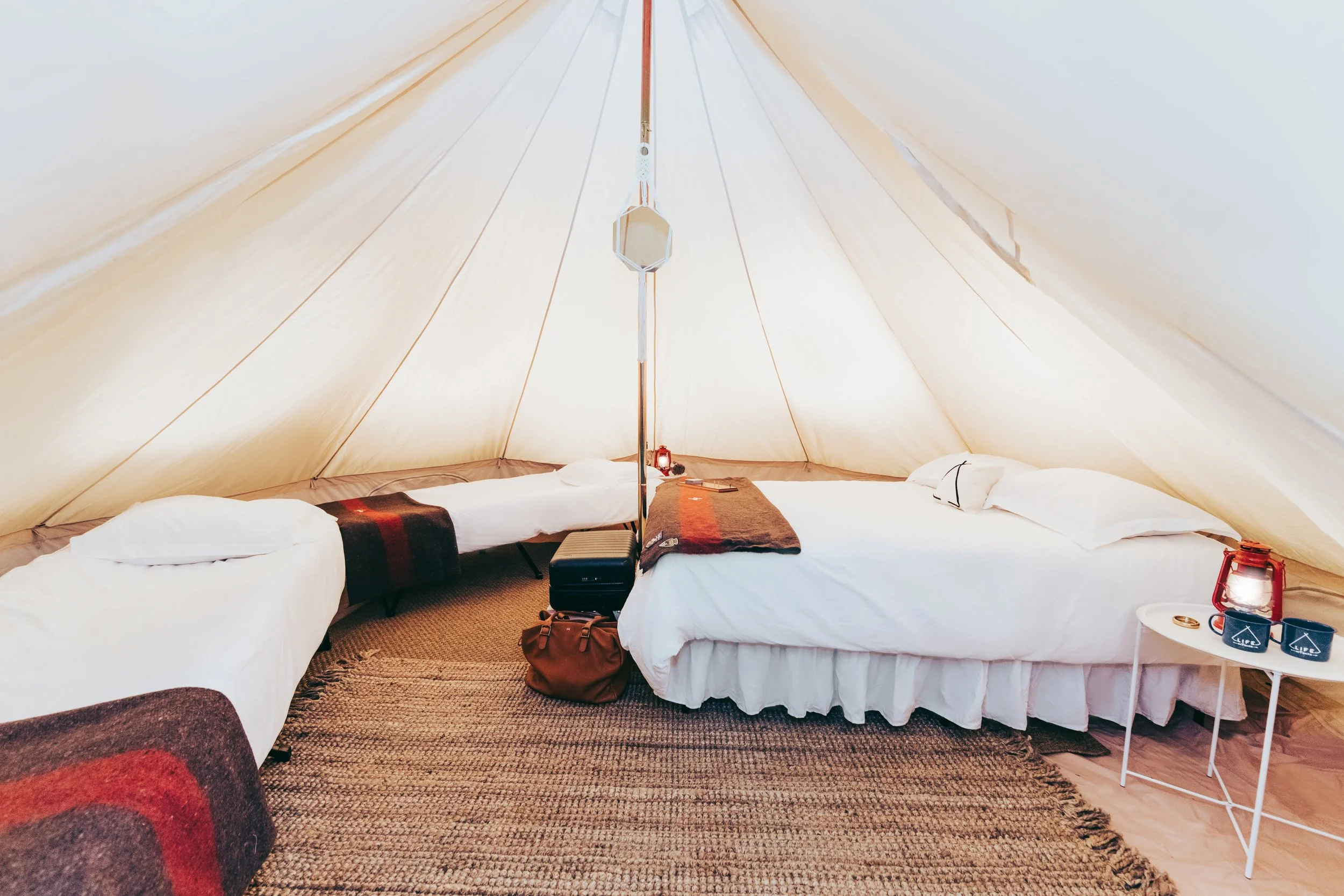 Add 2 cots to your glamping tent rental