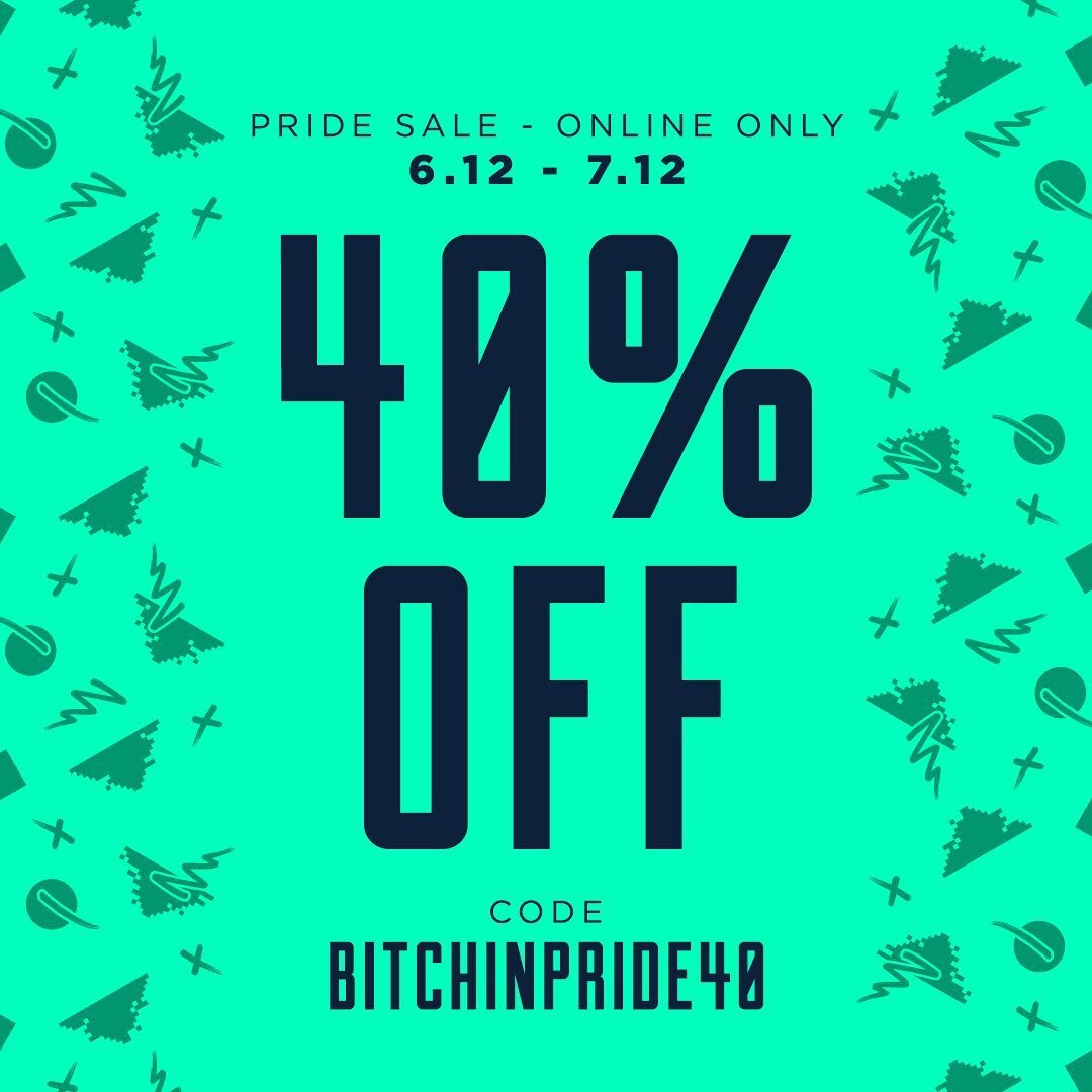 Love yourselves, love each other and treat yo self to our 40% off Pride Sale ✨🌈🔥

~Online Only~
6.12 - 7.12
Code: BITCHINPRIDE40