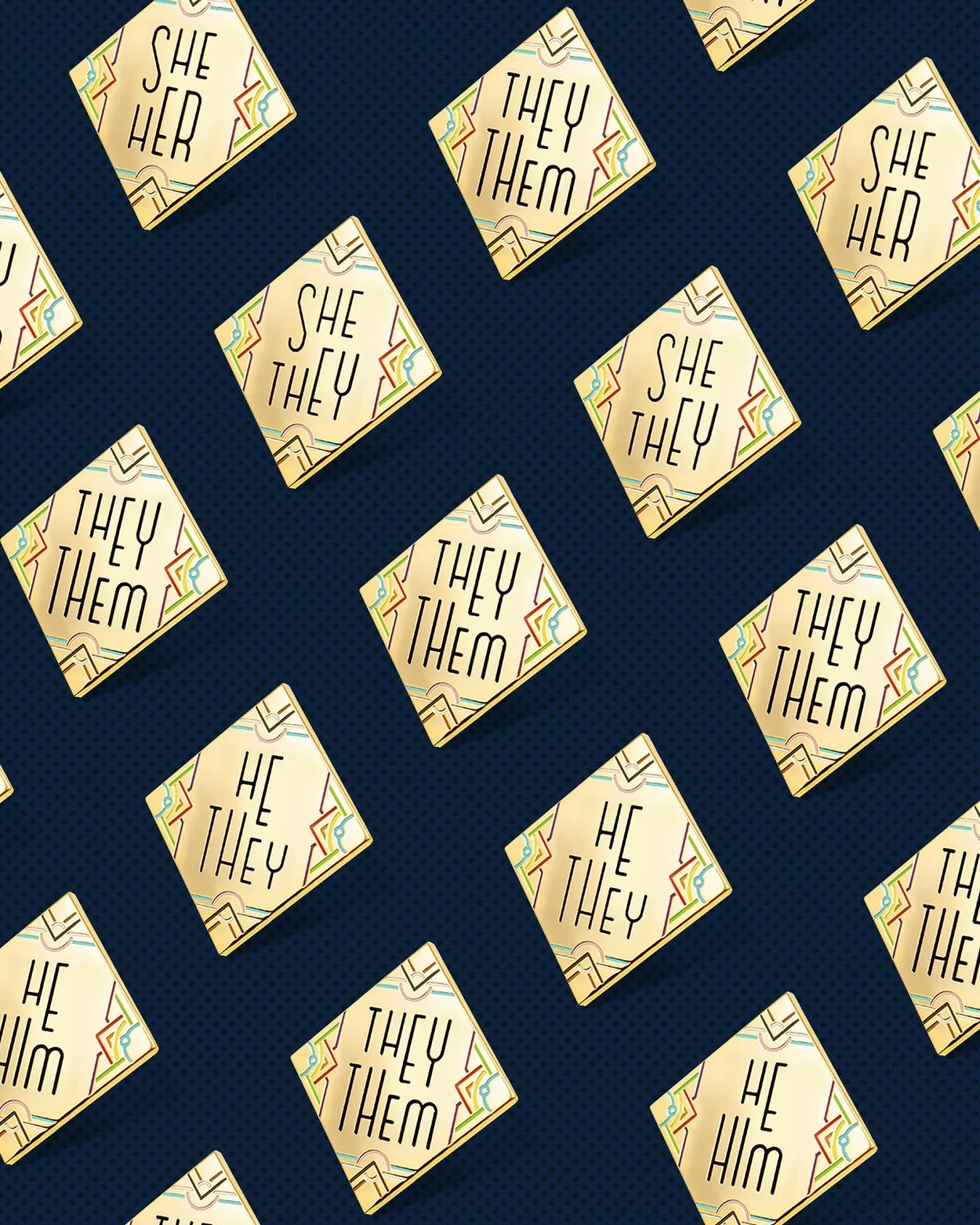 The category is: Rainbow Realness 🌈

Flex your queerness year-round with our Pride 365 collection of pins.
Each color of the Progress Flag is represented in this geo deco explosion of queer expression ✨

#glitchbitch #expressionisourweapon
#pin #pin