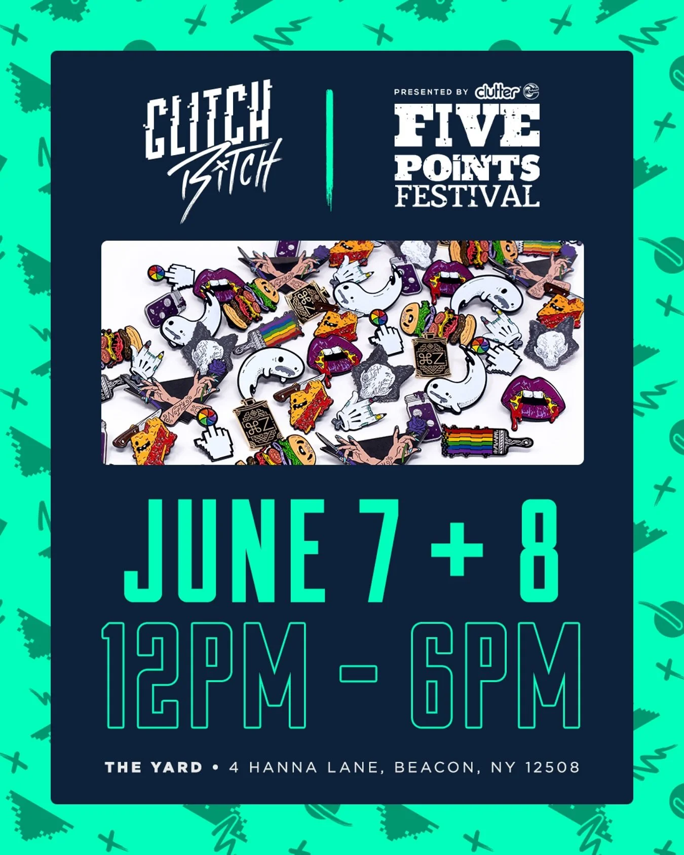 👾✨ FIVE POINTS FEST ✨👾

Another year another incredible FPF you will NOT want to miss 😍
So excited to get up and out of the city, come hang out with me up state. Enjoy some sick artists and see some trees! 

Sat + Sun Jun 7 + 8
12pm-6pm
~~~
@fivep