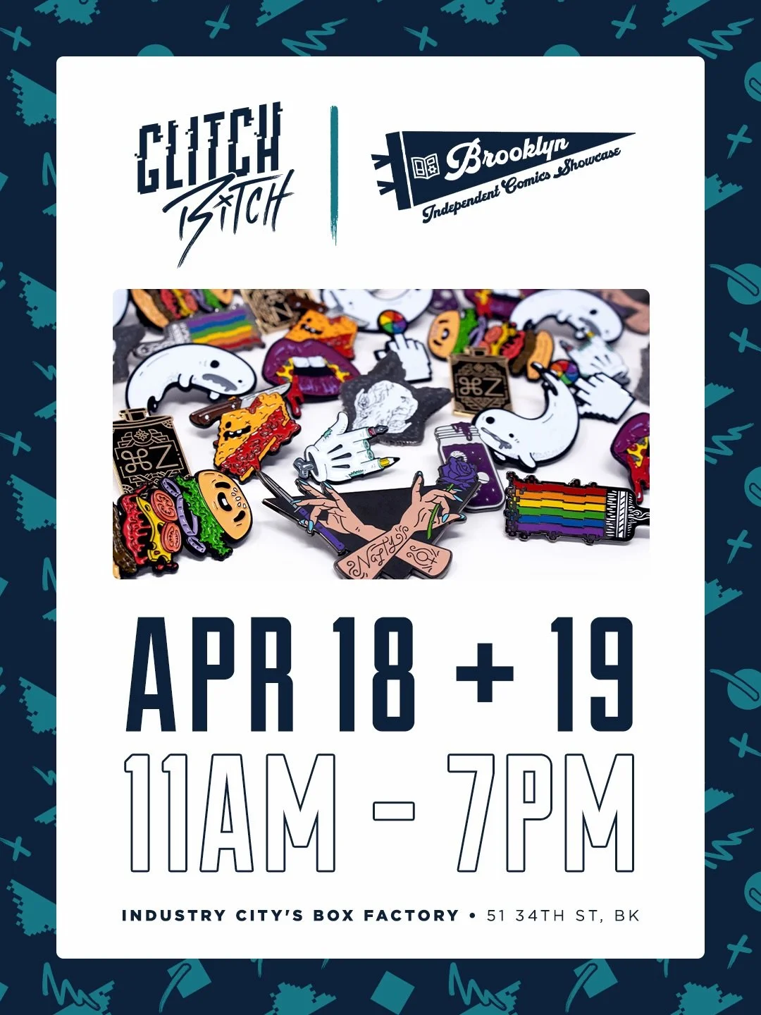 BROOKLYN INDEPENDENT COMICS SHOWCASE (BICS
💥💥💥💥💥💥💥

My first time at this show and I cannot wait, hope to see you there 🤓✨

Sat Apr 18 + Sun Apr 19 | 12pm - 6pm
@industrycity 51 34th St, Brooklyn, NY, 11232

#glitchbitch #expressionisourweapo