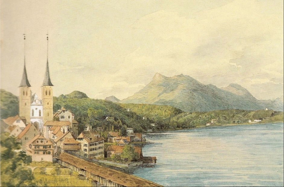 Mendelssohn's watercolor View of Lucerne