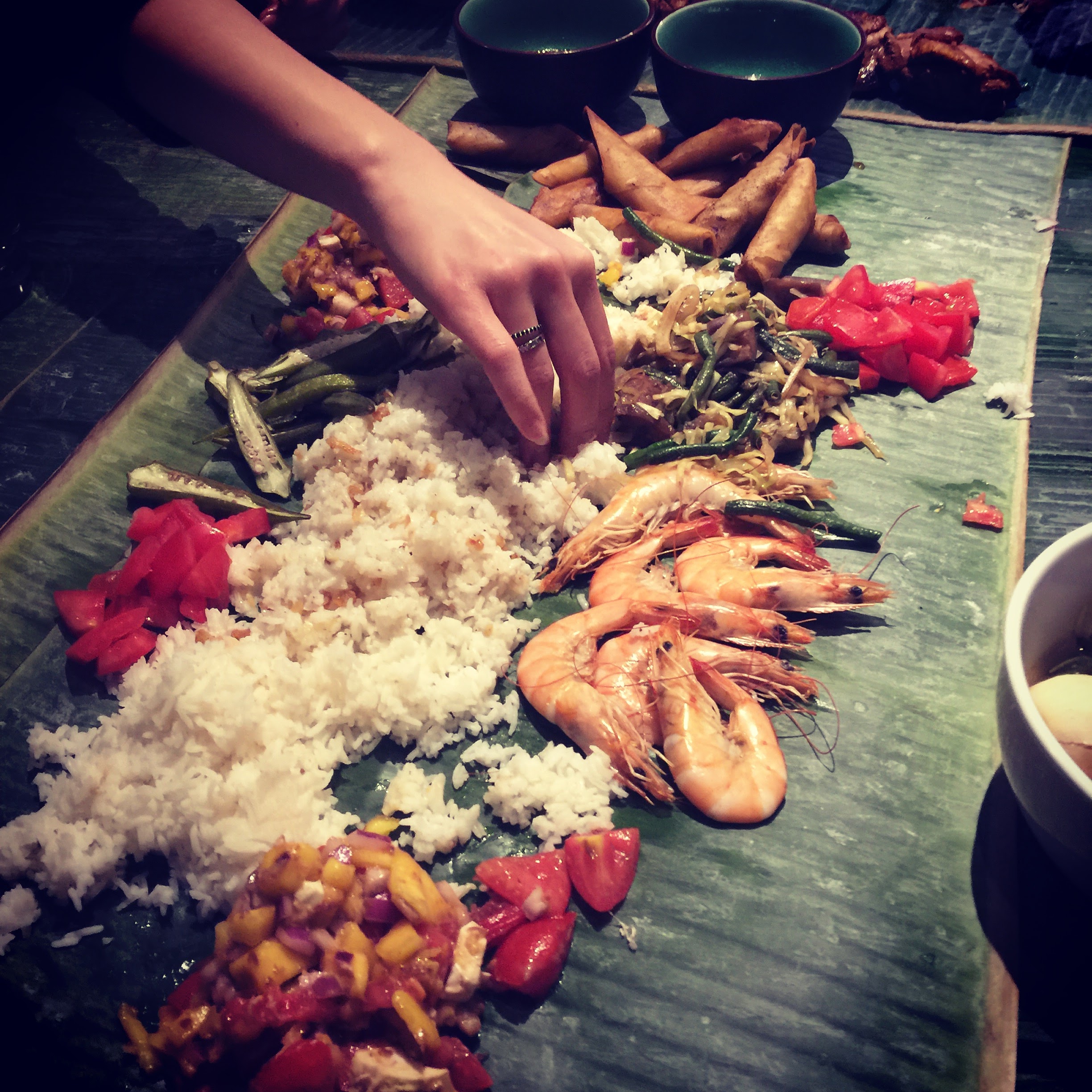 Feast Chef Camille Kamayan is a traditional filipino feast in which no utensils are used. feast chef camille