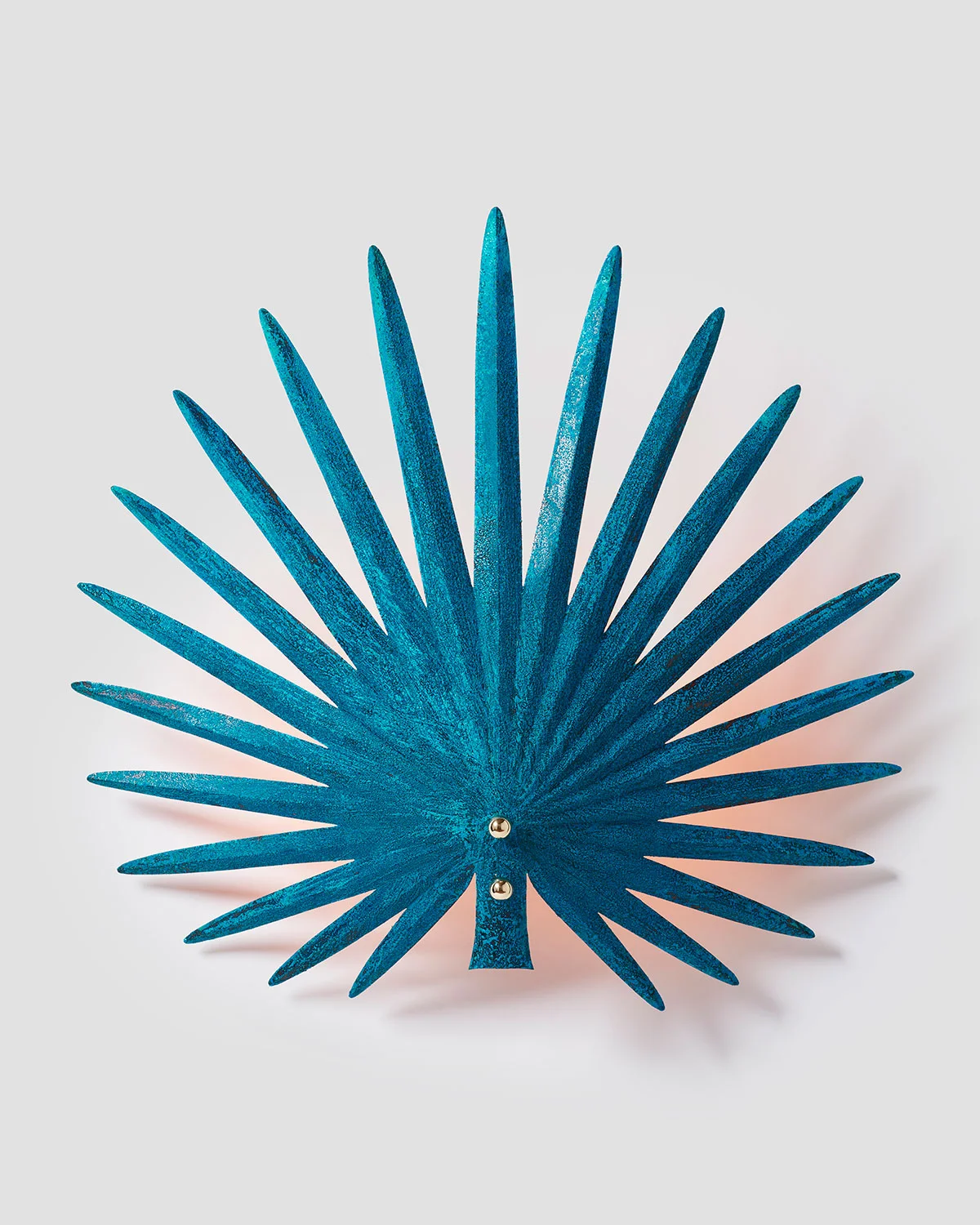 Blue salt patina / polished brass
