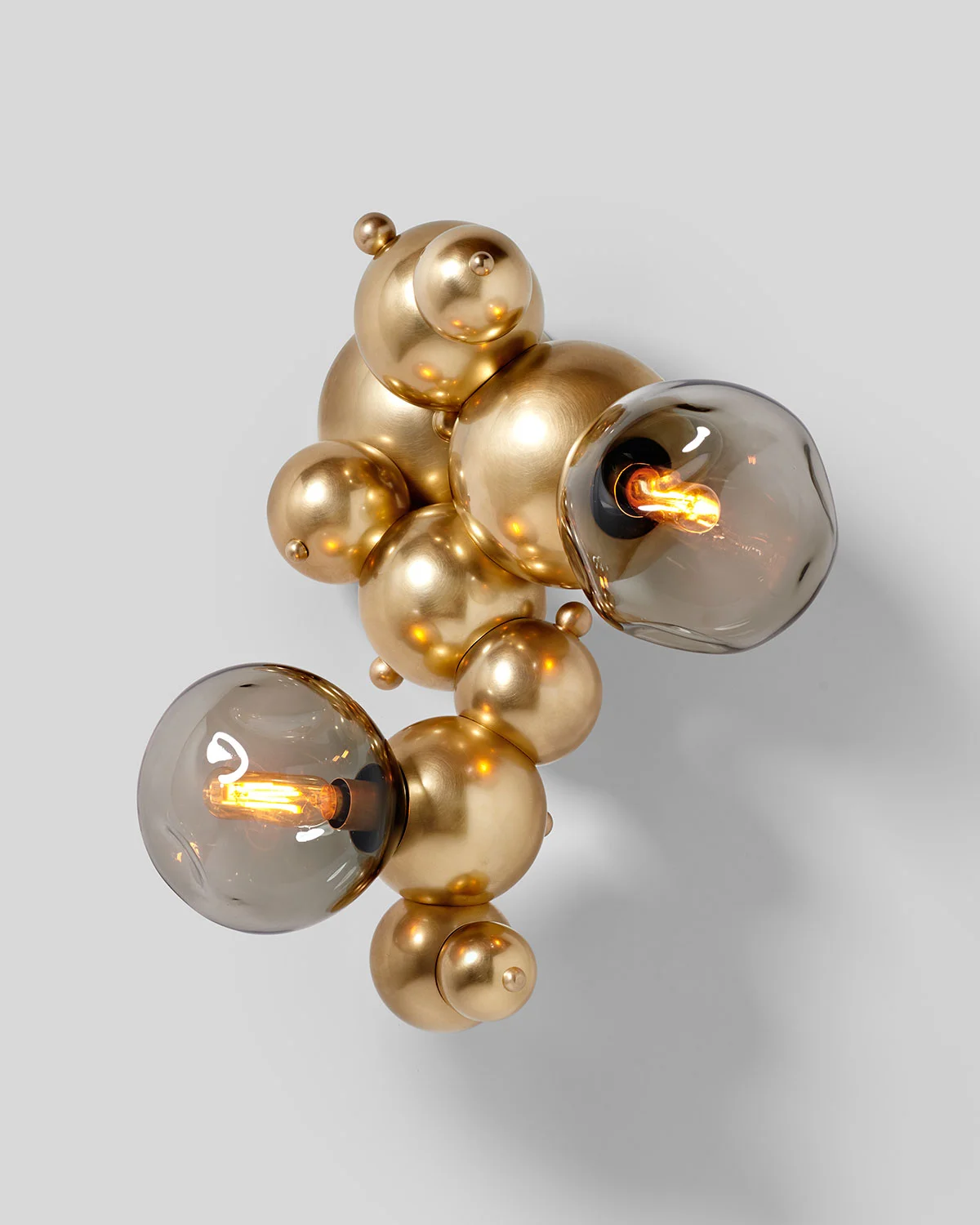 Satin brass with smoke glass