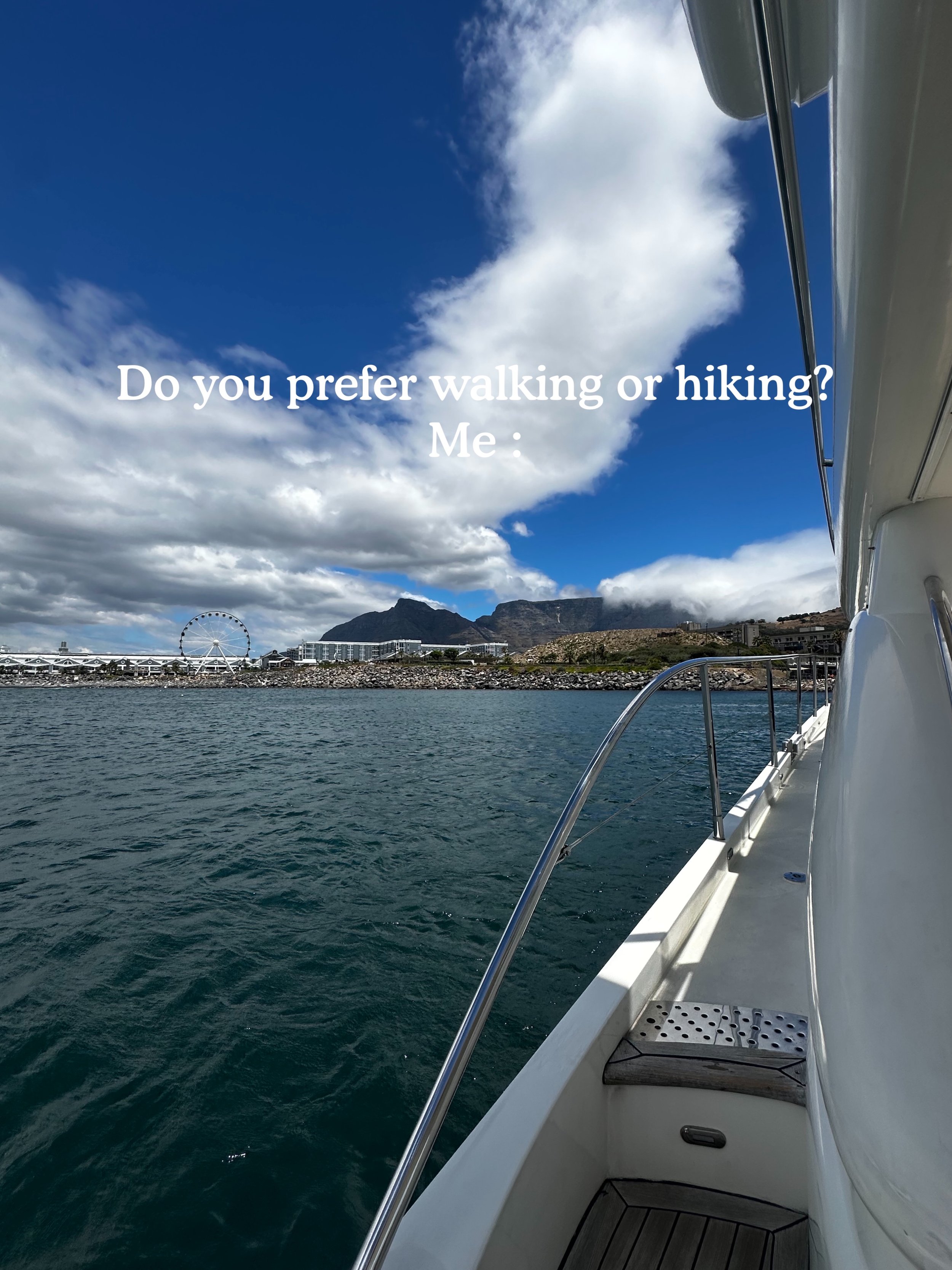 Well that was an easy Q&amp;A 😅💙 we LOVE Cape Town from the water 🌊
.
.
#capetown #capetownyacht #yachtcharters #yachtchartercapetown