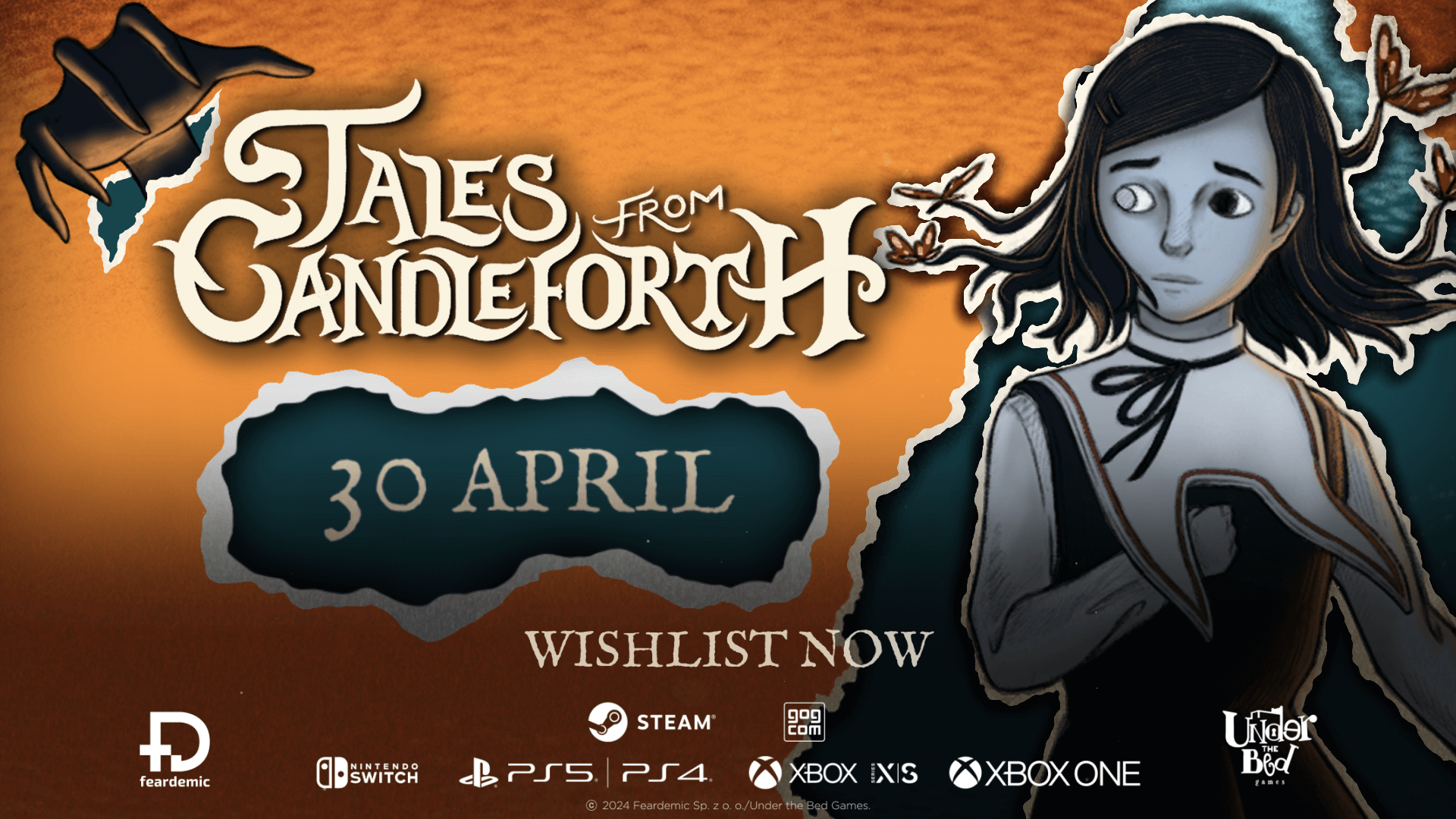 Tales From Candleforth coming to PC &amp; Consoles April 30th, 2024 via Feardemic!