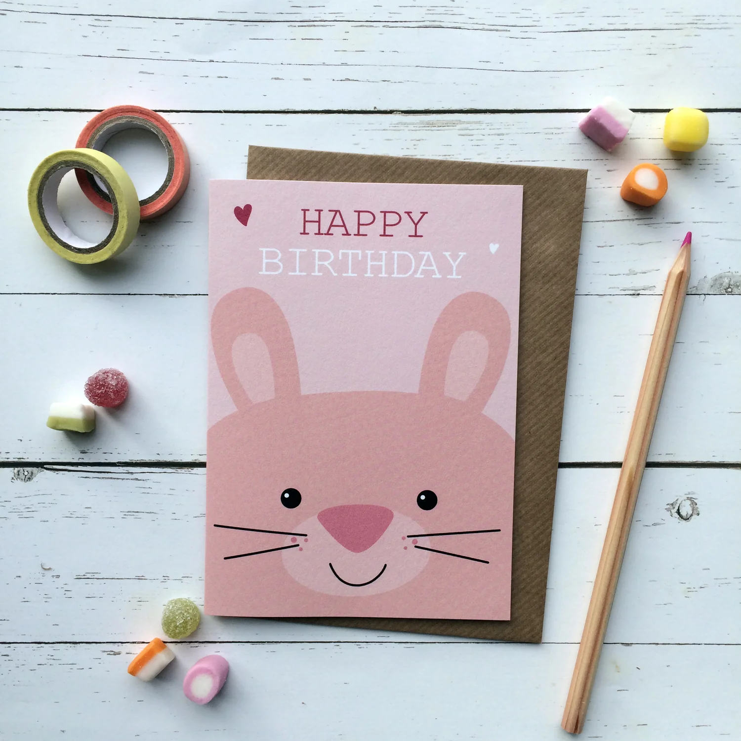 Cute Bunny Birthday Card — Aliroo