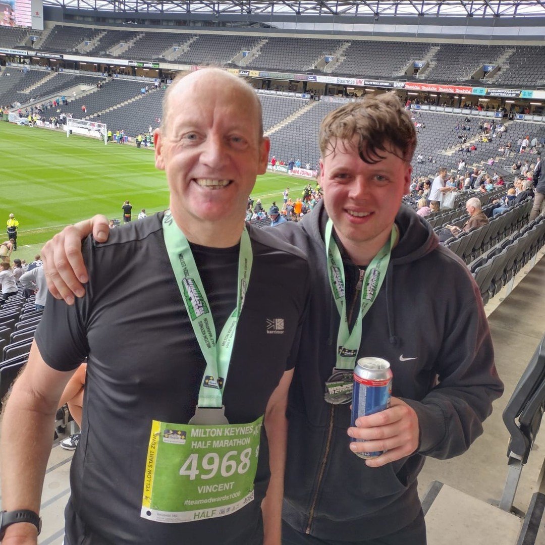Congrats are in order for Father &amp; Son Duo Vince and Mark as they completed their half Marathon yesterday in 2 hours 34 mins!! 🎉

They have raised over &pound;900 towards SOTE projects in rural India. Brilliant 👏 

Thank you to all who donated 