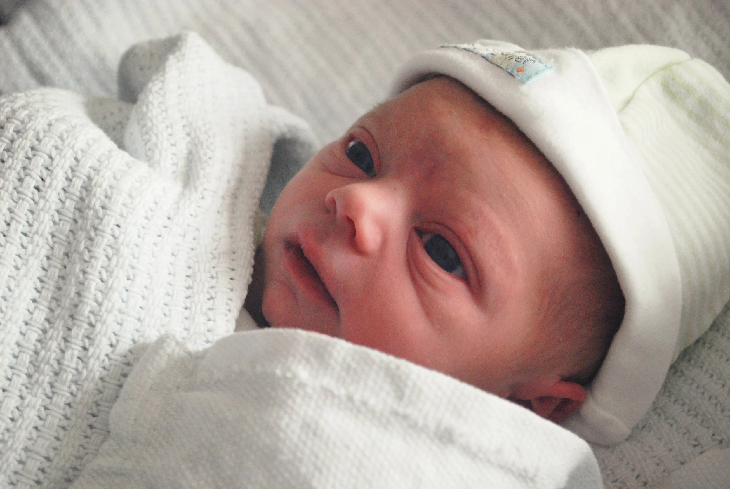 One of our first pictures of our little boy. Of all people, I should have done something with these images but they have just been sitting on my computer!