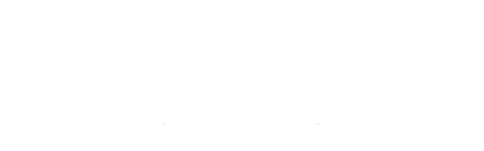 Black background with white text reading 'Fiona French images est 2015'.