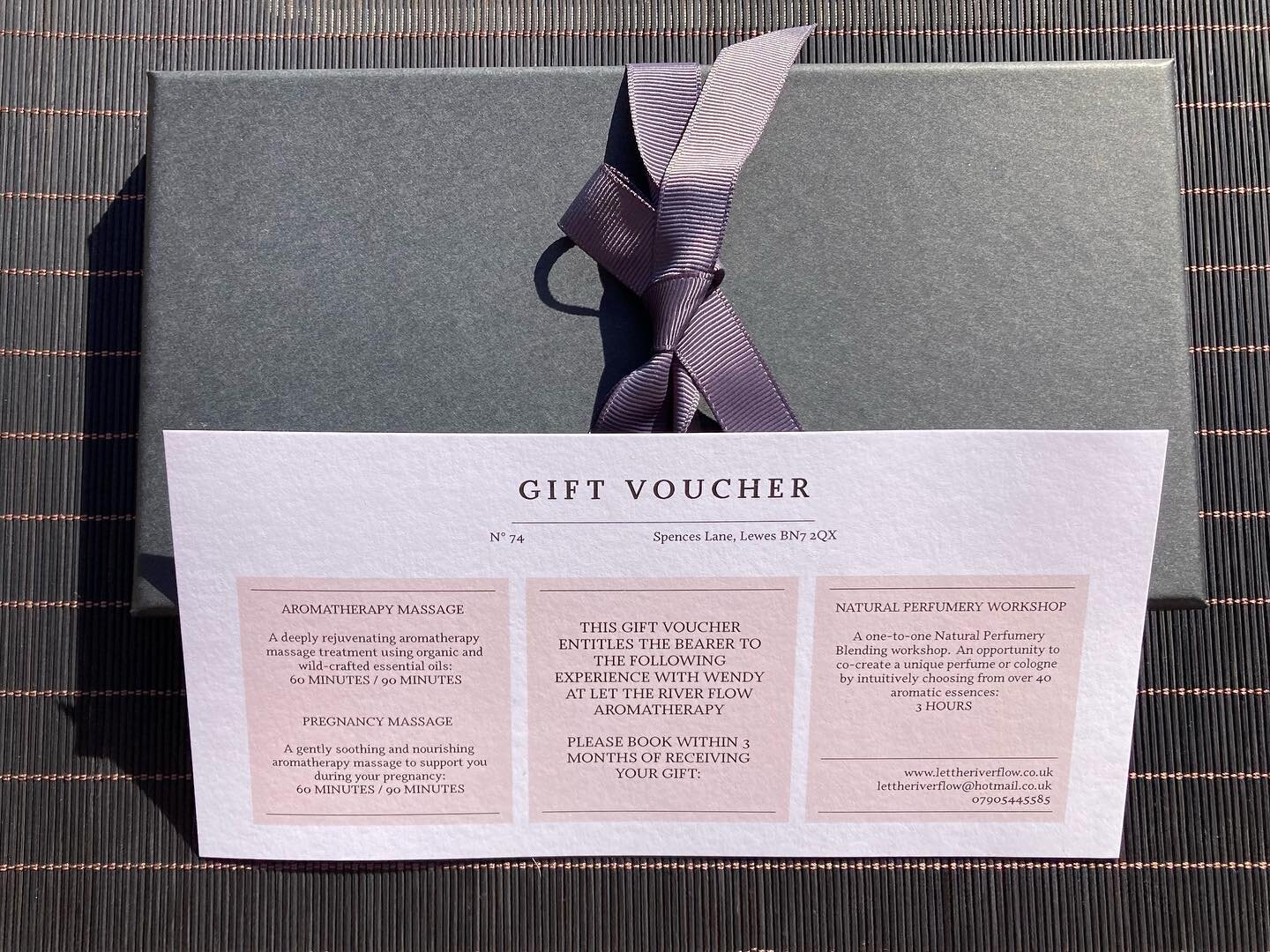 I&rsquo;m so happy with the beautiful slimline gift boxes i&rsquo;ve received to house my gift vouchers. It is very satisfying taking care to get the packaging just right and imagining the tactical pleasure in opening a surprise gift of an aromathera