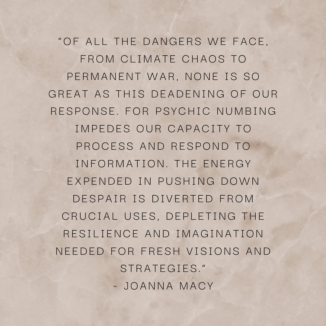 Digging deep to resource myself and self-regulate, to come together with friends, to be held by nature, to rage and to grieve. All in an effort to stay open, hold steady and to bear witness. Thank you to @_sophiehowarth for reminding me of Joanna Mac