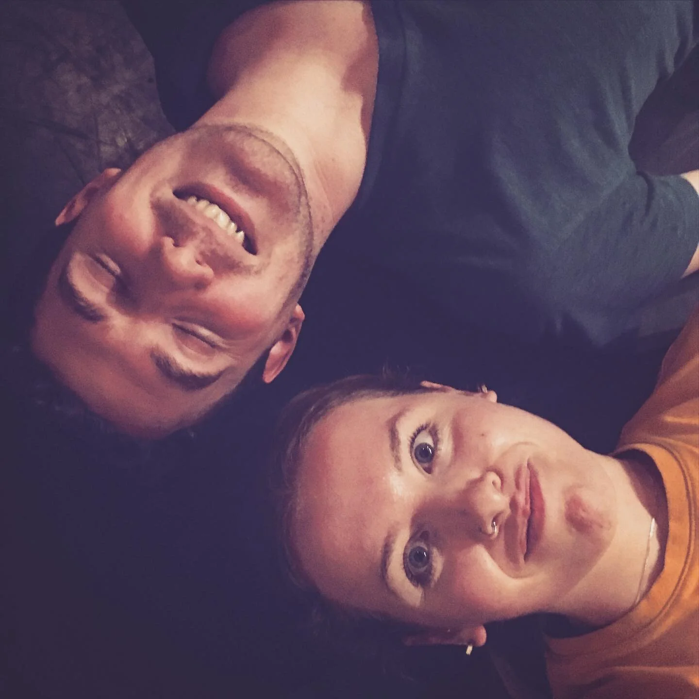 Me and Oli having a lie down after last weeks three session day learning the Fezziwig Dance with 8 Actor Musos and 18 Young Company! What a day.. excited to be joining you today! 🎄 #Movement #week3 #Dance #AChristmasCarol @derbytheatre