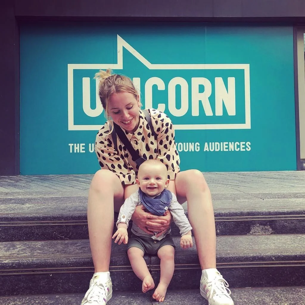 Small babe watched his first theatre show at the @unicorn_theatre this week whilst I was upstairs working. What a brilliant way for us both to return to it all.. this time with Jude earth side ✨ My heart was full this day. A big shout out to @tomlorc