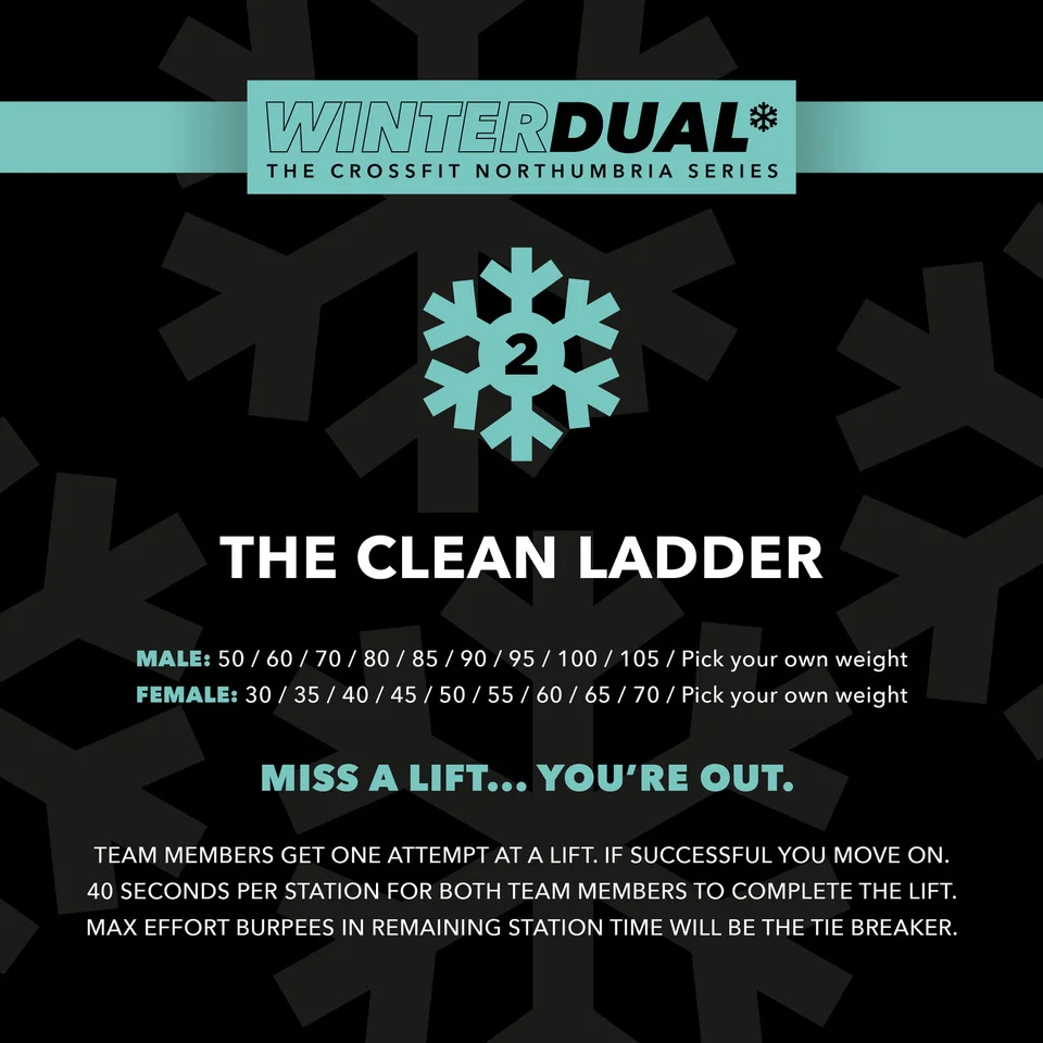 Event 2 - The Winter Dual - Hang clean ladder