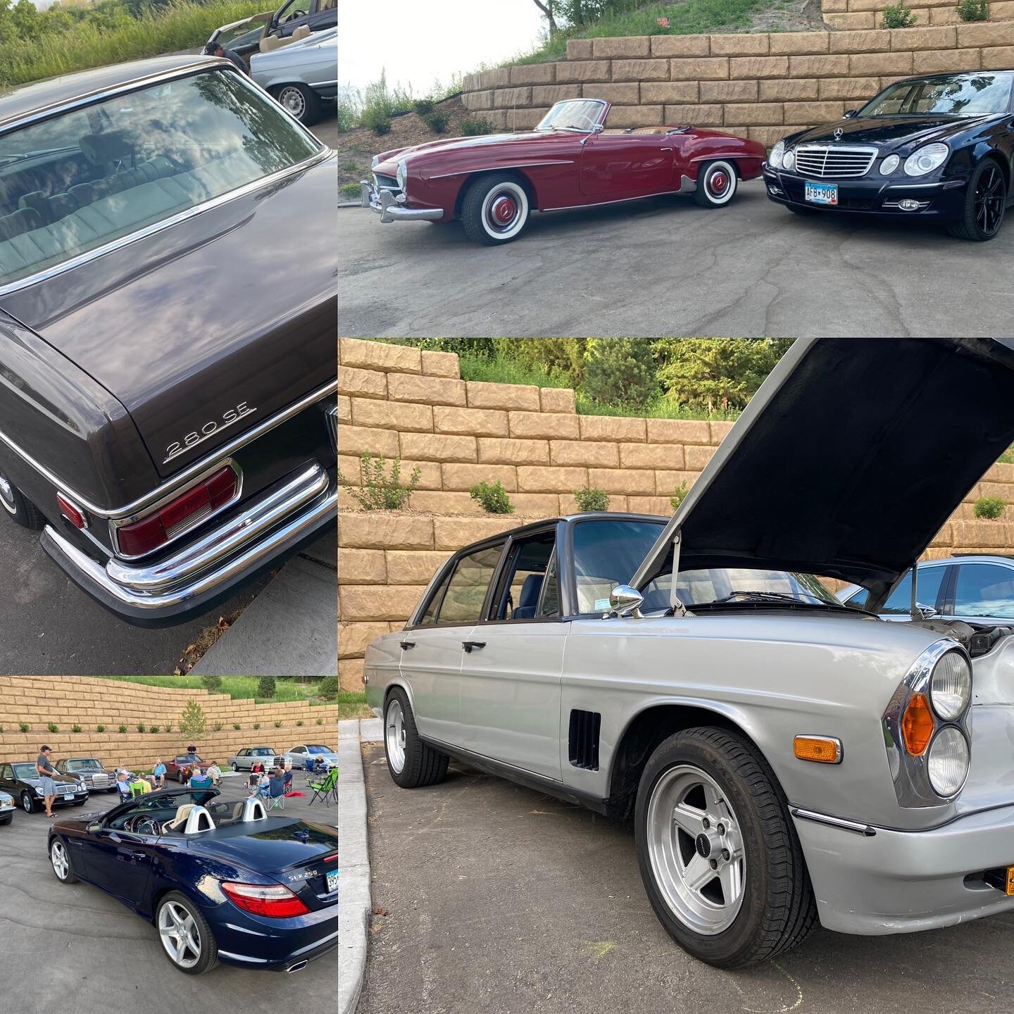 Fantastic time at @lionstap Eden Prairie tonight! Plenty of room to safely admire the cars and company. Thanks to all who came out! See you next month!
.
#mercedesbenz #mercedes #amg #german #cars #club #carclub #meet #minnesota #mn #w211 #190sl #280