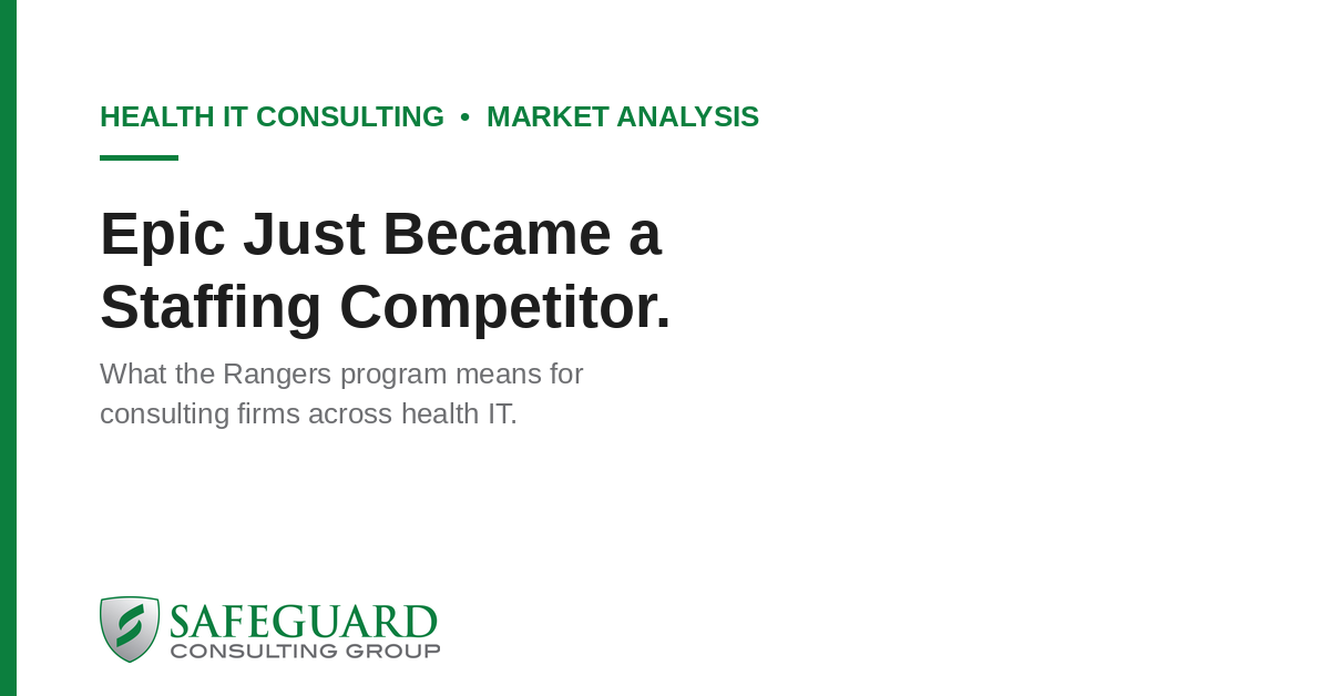 Epic Just Became a Staffing Competitor. Here's What That Means for Firms Like Mine.