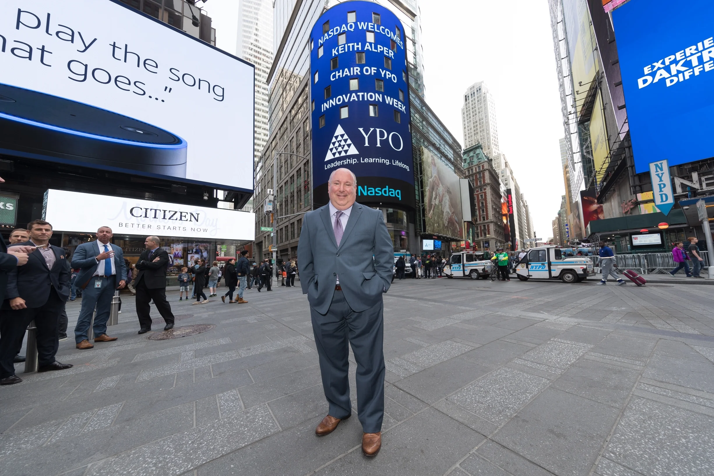 Keith Alper NYC Times Square/Nasdaq. Keith serves as Global Chairman of YPO Innovation Week.
