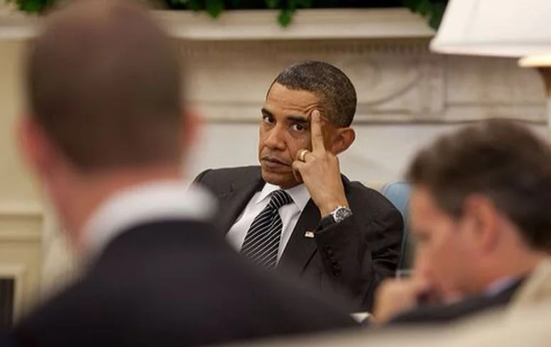 Like the other democrat, Obama is subtle giving America the bird during a 2011 meeting with senators...