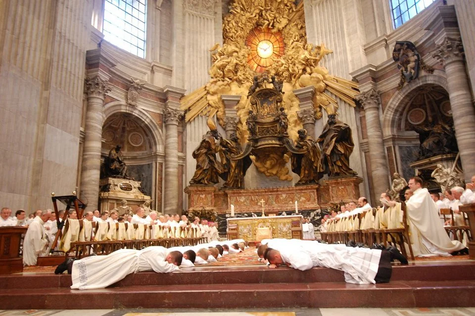 Fr. Alex's ordination as a deacon in St. Peter's, Rome--passing down the faith through ordination