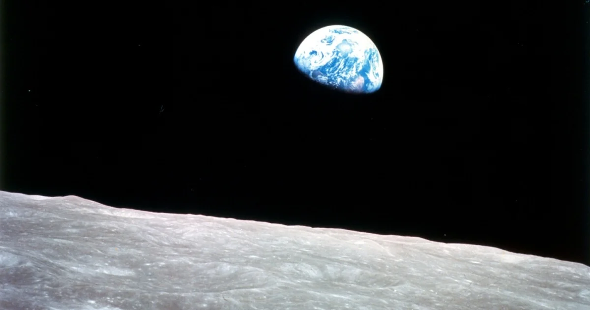 Earthrise from the Lunar surface
