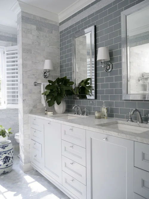 A peaceful and hard-working bathroom