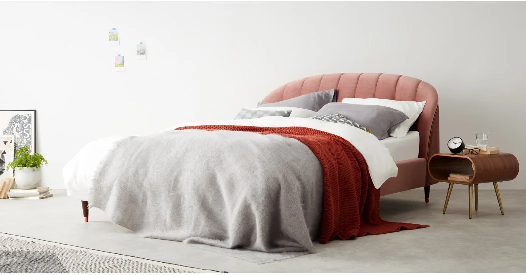 Margot Double Bed in Blush Pink Velvet from MADE: £649.00