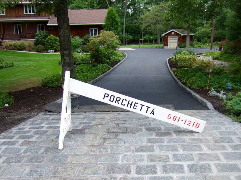 Stone Paver Apron with Belgian Block Curbing Warren NJ